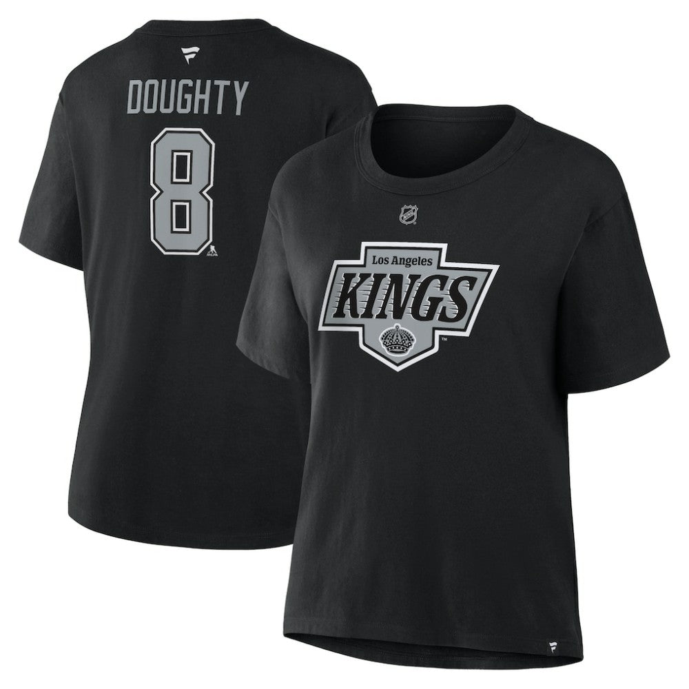 Drew Doughty Los Angeles Kings Fanatics Women's Authentic Stack Name & Number T-Shirt - Black T-shirts