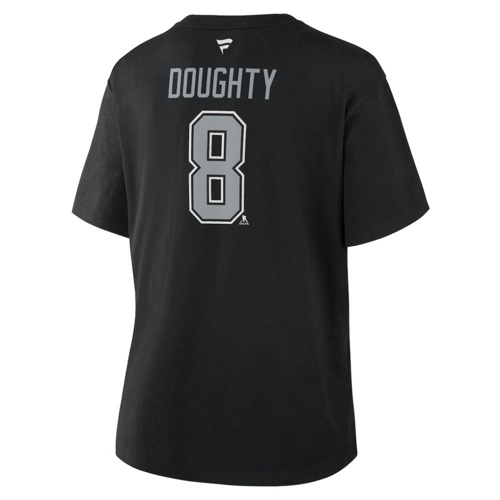 Drew Doughty Los Angeles Kings Fanatics Women's Authentic Stack Name & Number T-Shirt - Black T-shirts