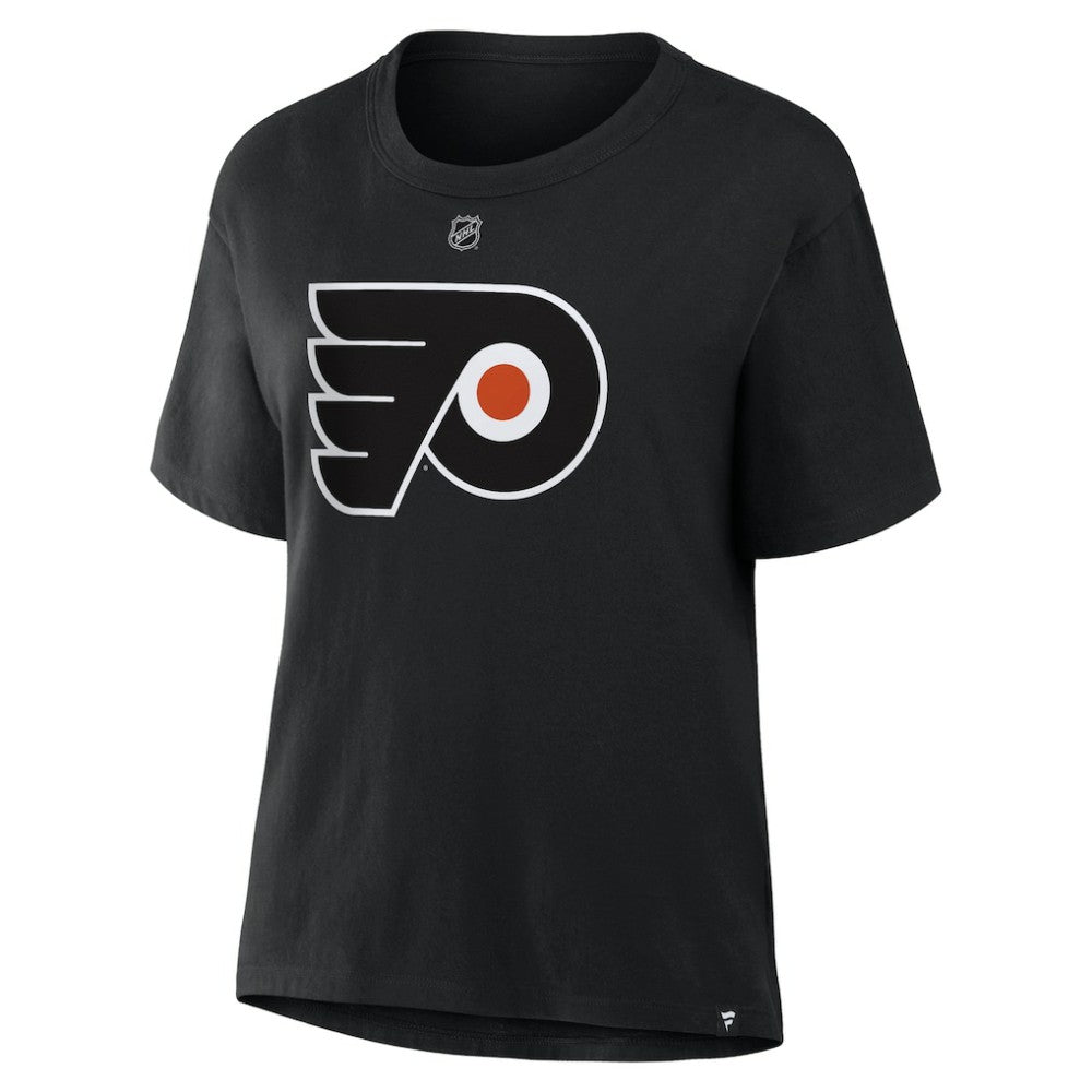 Matvei Michkov Philadelphia Flyers Fanatics Women's Authentic Stack Name & Number T-Shirt - Black T-shirts