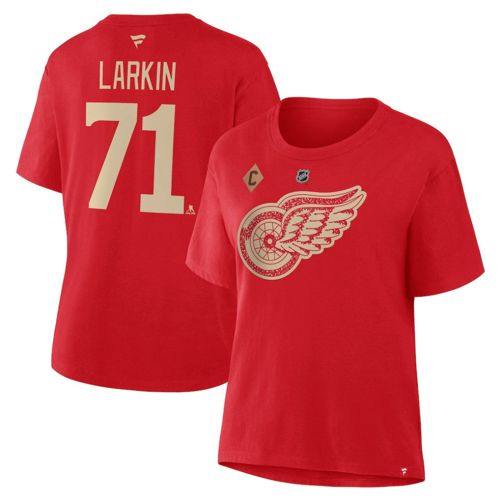 Dylan Larkin Detroit Red Wings Fanatics Women's Authentic Stack Name & Number T-Shirt - Red T-shirts