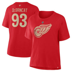 Alex DeBrincat Detroit Red Wings Fanatics Women's Authentic Stack Name & Number T-Shirt - Red T-shirts