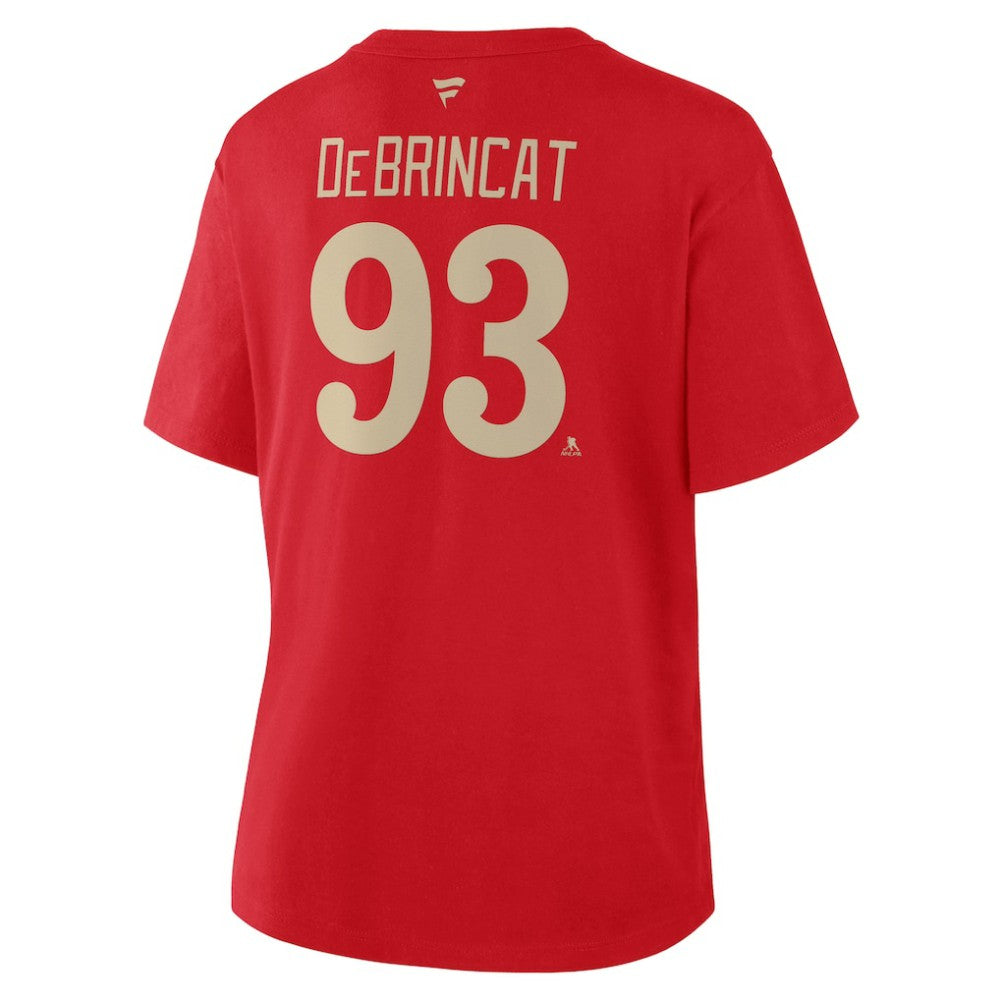 Alex DeBrincat Detroit Red Wings Fanatics Women's Authentic Stack Name & Number T-Shirt - Red T-shirts