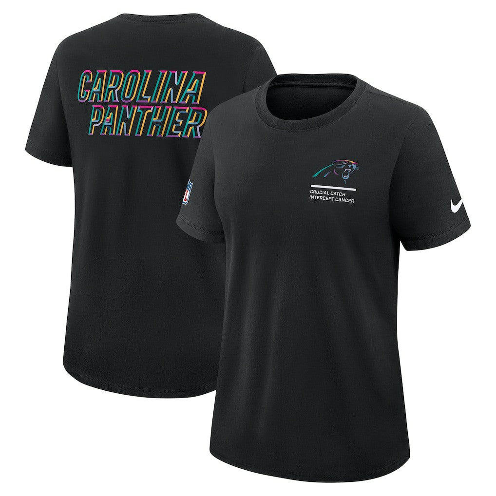 Carolina Panthers Women's 2025 NFL Crucial Catch Tri-Blend Dri-FIT T-Shirt - Black outlet