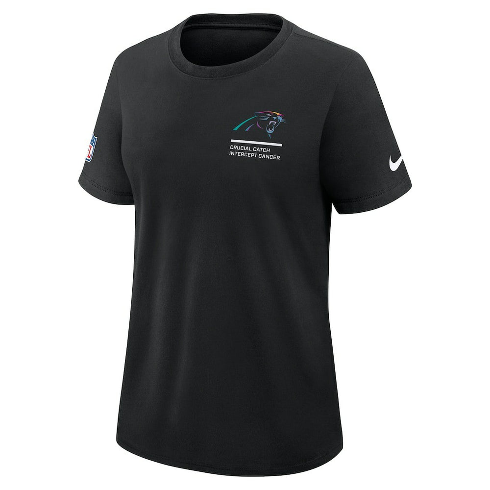 Carolina Panthers Women's 2025 NFL Crucial Catch Tri-Blend Dri-FIT T-Shirt - Black outlet