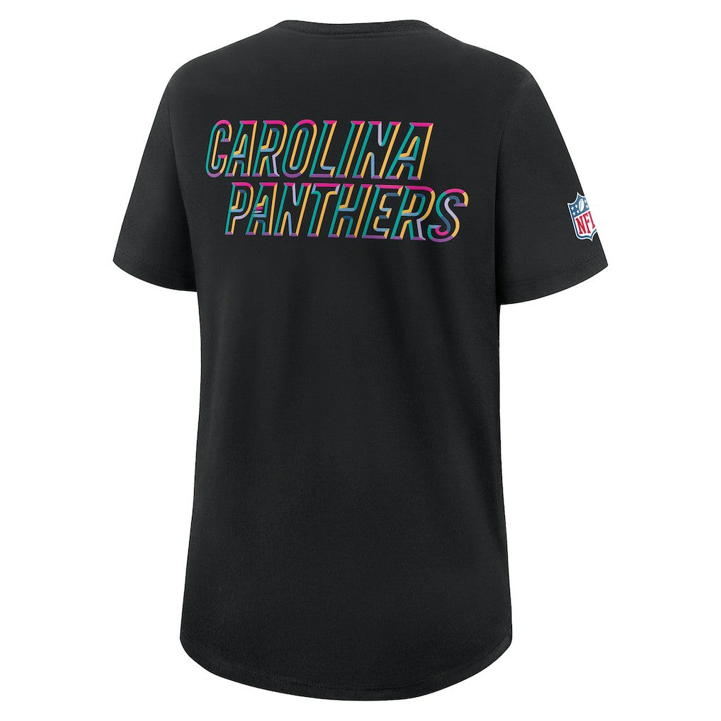 Carolina Panthers Women's 2025 NFL Crucial Catch Tri-Blend Dri-FIT T-Shirt - Black outlet