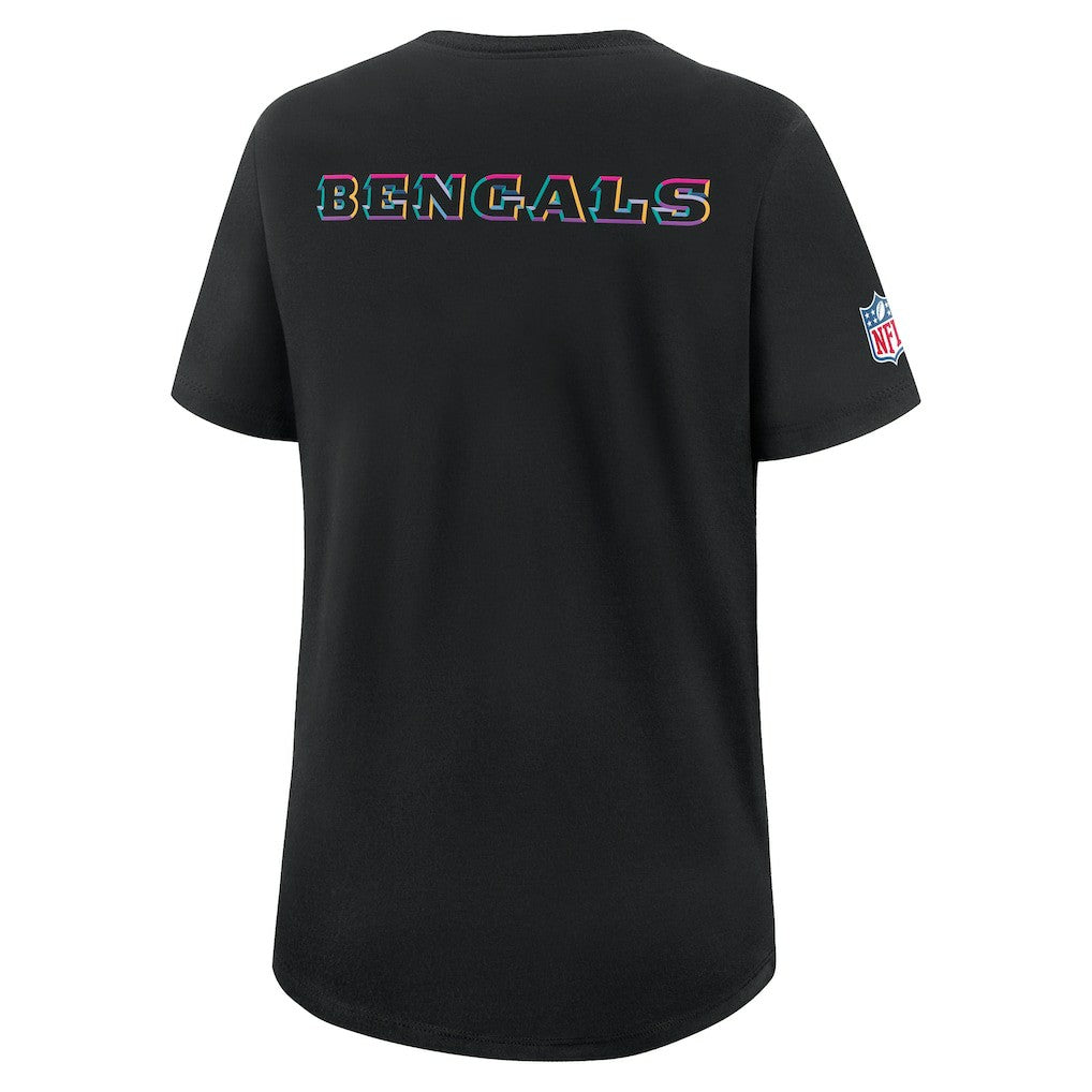 Cincinnati Bengals Women's 2025 NFL Crucial Catch Tri-Blend Dri-FIT T-Shirt - Black outlet