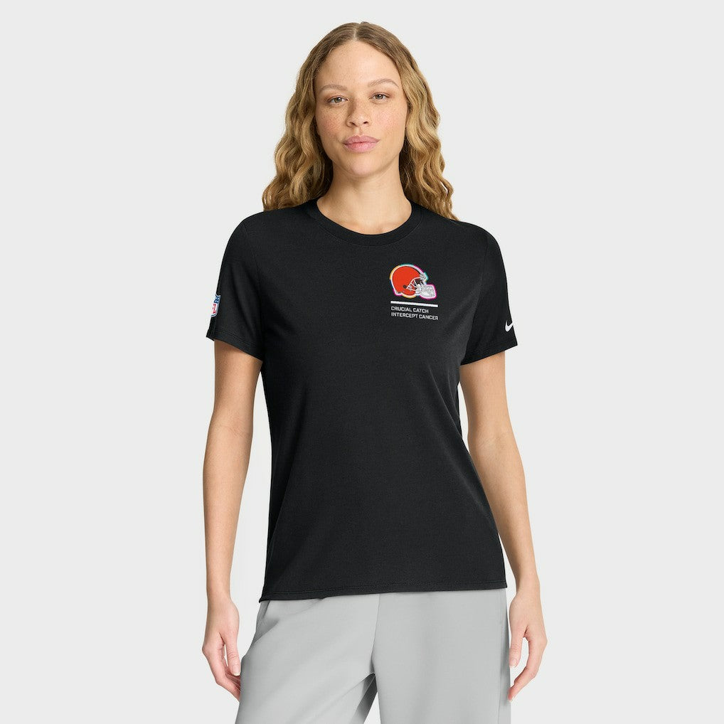 Cleveland Browns Women's 2025 NFL Crucial Catch Tri-Blend Dri-FIT T-Shirt - Black on sale