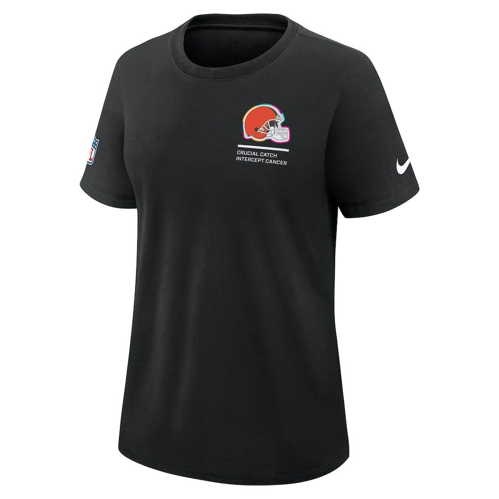 Cleveland Browns Women's 2025 NFL Crucial Catch Tri-Blend Dri-FIT T-Shirt - Black on sale