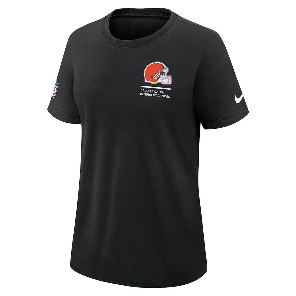 Cleveland Browns Women's 2025 NFL Crucial Catch Tri-Blend Dri-FIT T-Shirt - Black on sale