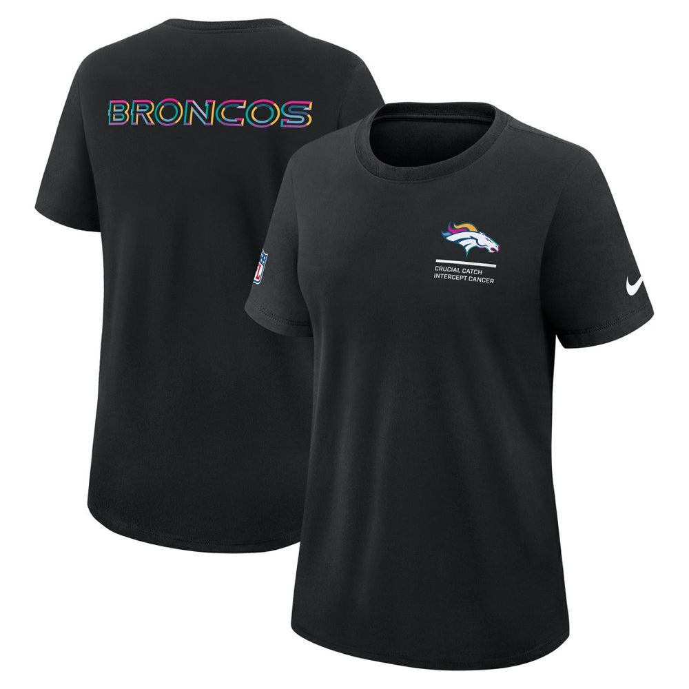 Denver Broncos Women's 2025 NFL Crucial Catch Tri-Blend Dri-FIT T-Shirt - Black on sale