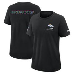 Denver Broncos Women's 2025 NFL Crucial Catch Tri-Blend Dri-FIT T-Shirt - Black on sale