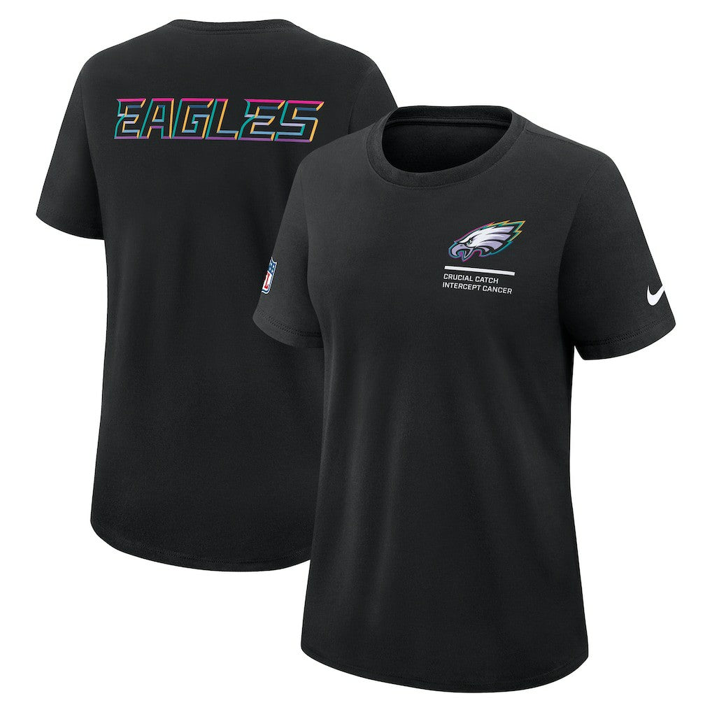 Philadelphia Eagles Women's 2025 NFL Crucial Catch Tri-Blend Dri-FIT T-Shirt - Black sale