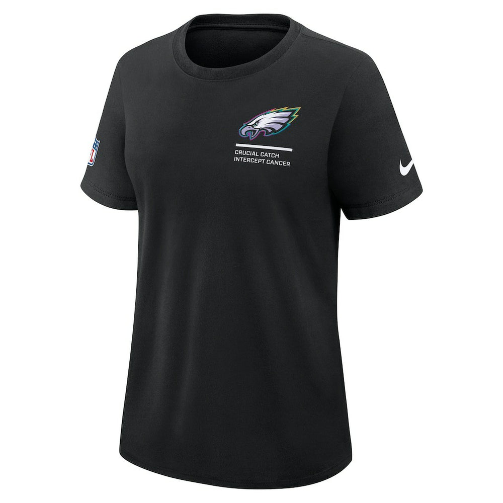 Philadelphia Eagles Women's 2025 NFL Crucial Catch Tri-Blend Dri-FIT T-Shirt - Black sale