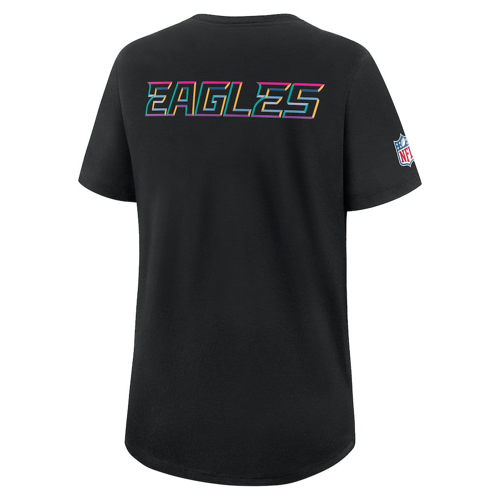 Philadelphia Eagles Women's 2025 NFL Crucial Catch Tri-Blend Dri-FIT T-Shirt - Black sale