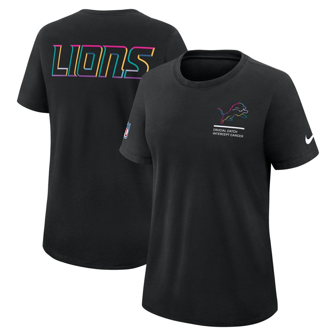 Detroit Lions Women's 2025 NFL Crucial Catch Tri-Blend Dri-FIT T-Shirt - Black discount