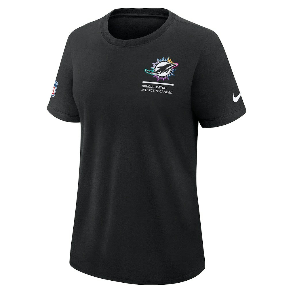 Miami Dolphins Women's 2025 NFL Crucial Catch Tri-Blend Dri-FIT T-Shirt - Black sale