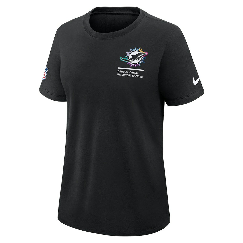 Miami Dolphins Women's 2025 NFL Crucial Catch Tri-Blend Dri-FIT T-Shirt - Black sale