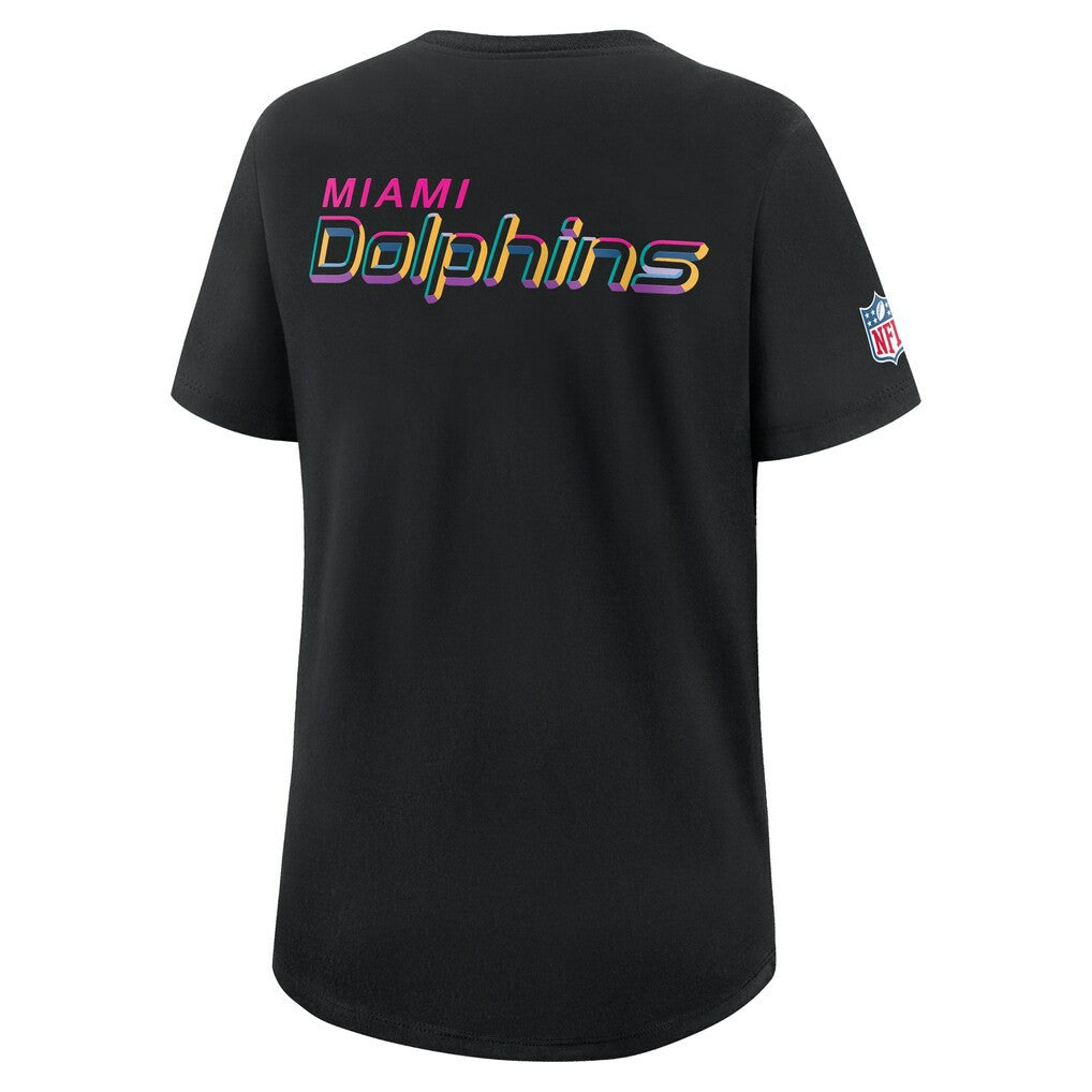 Miami Dolphins Women's 2025 NFL Crucial Catch Tri-Blend Dri-FIT T-Shirt - Black sale
