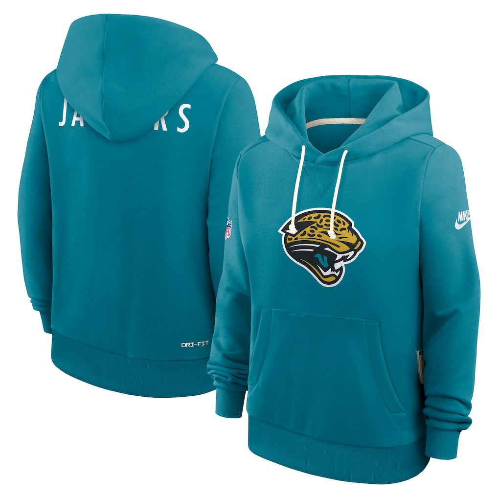 Jacksonville Jaguars Women's Throwback Sideline Standard Issue Dri-FIT Hoodie - Teal for sale