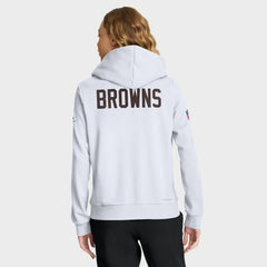 Cleveland Browns Women's Throwback Sideline Standard Issue Dri-FIT Hoodie - White for sale
