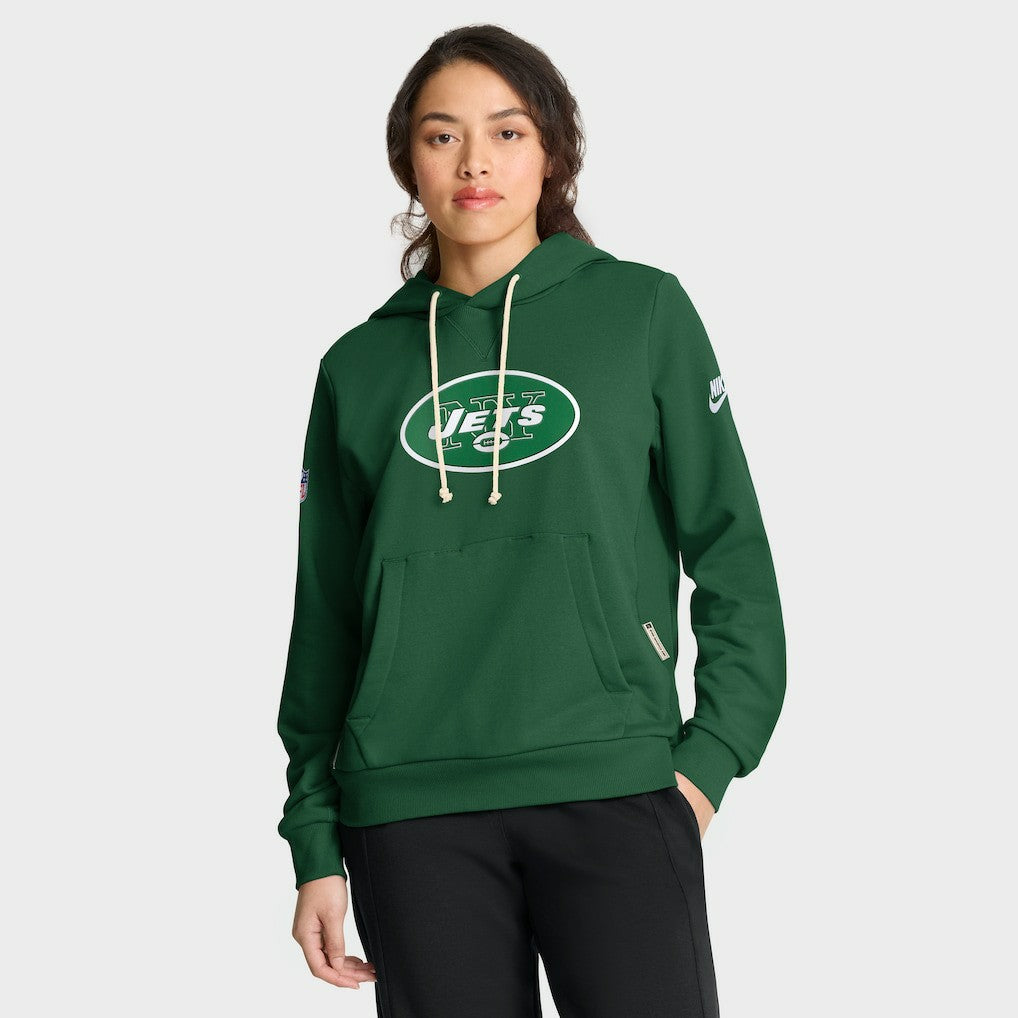 New York Jets Women's Throwback Sideline Standard Issue Dri-FIT Hoodie - Kelly Green for sale