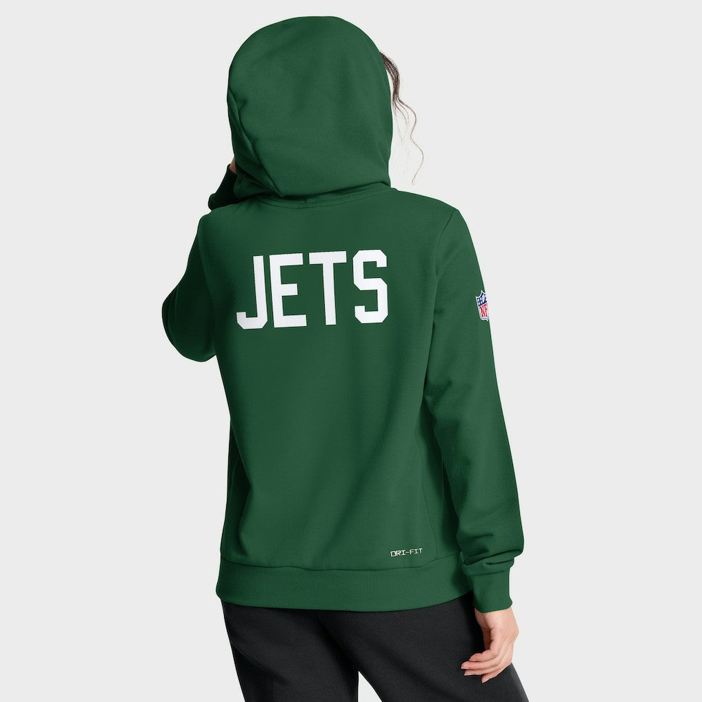 New York Jets Women's Throwback Sideline Standard Issue Dri-FIT Hoodie - Kelly Green for sale