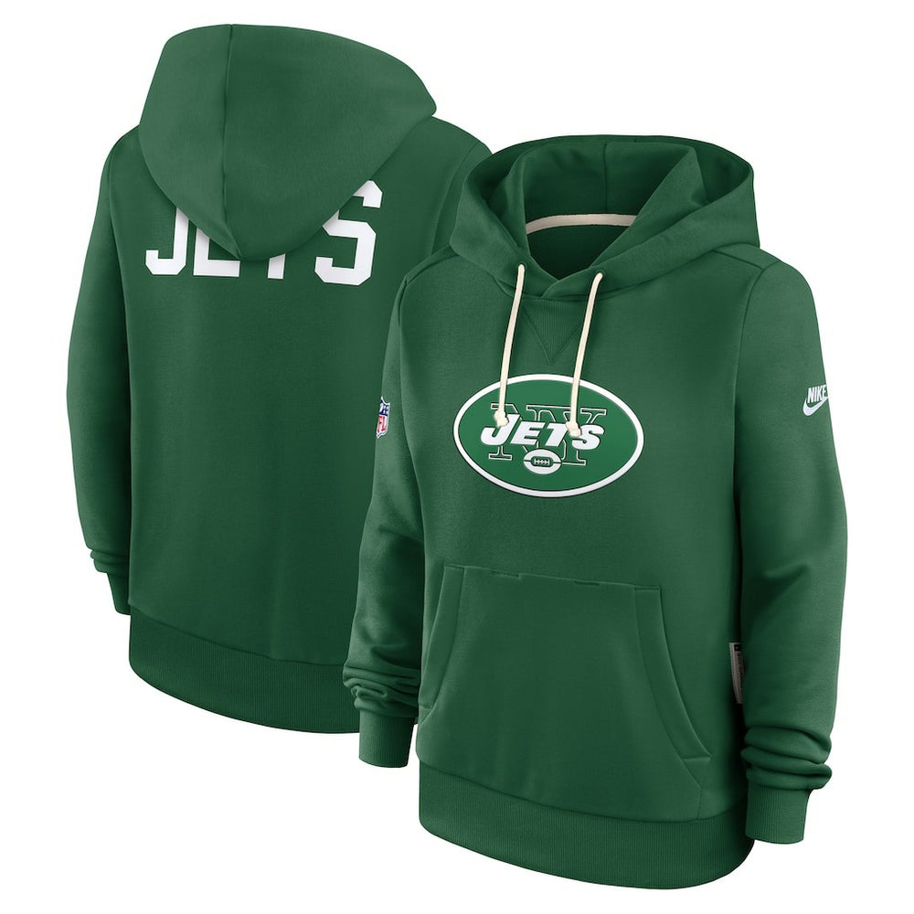 New York Jets Women's Throwback Sideline Standard Issue Dri-FIT Hoodie - Kelly Green for sale