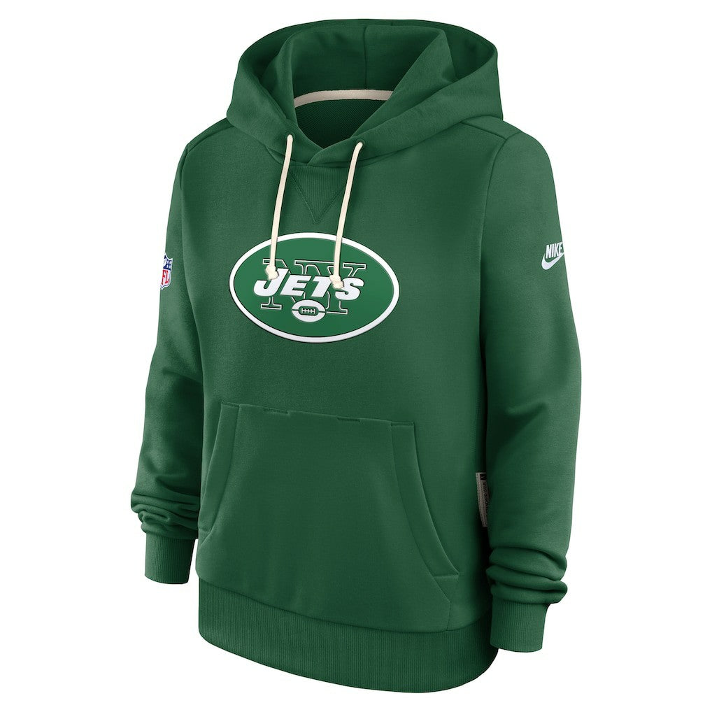 New York Jets Women's Throwback Sideline Standard Issue Dri-FIT Hoodie - Kelly Green for sale