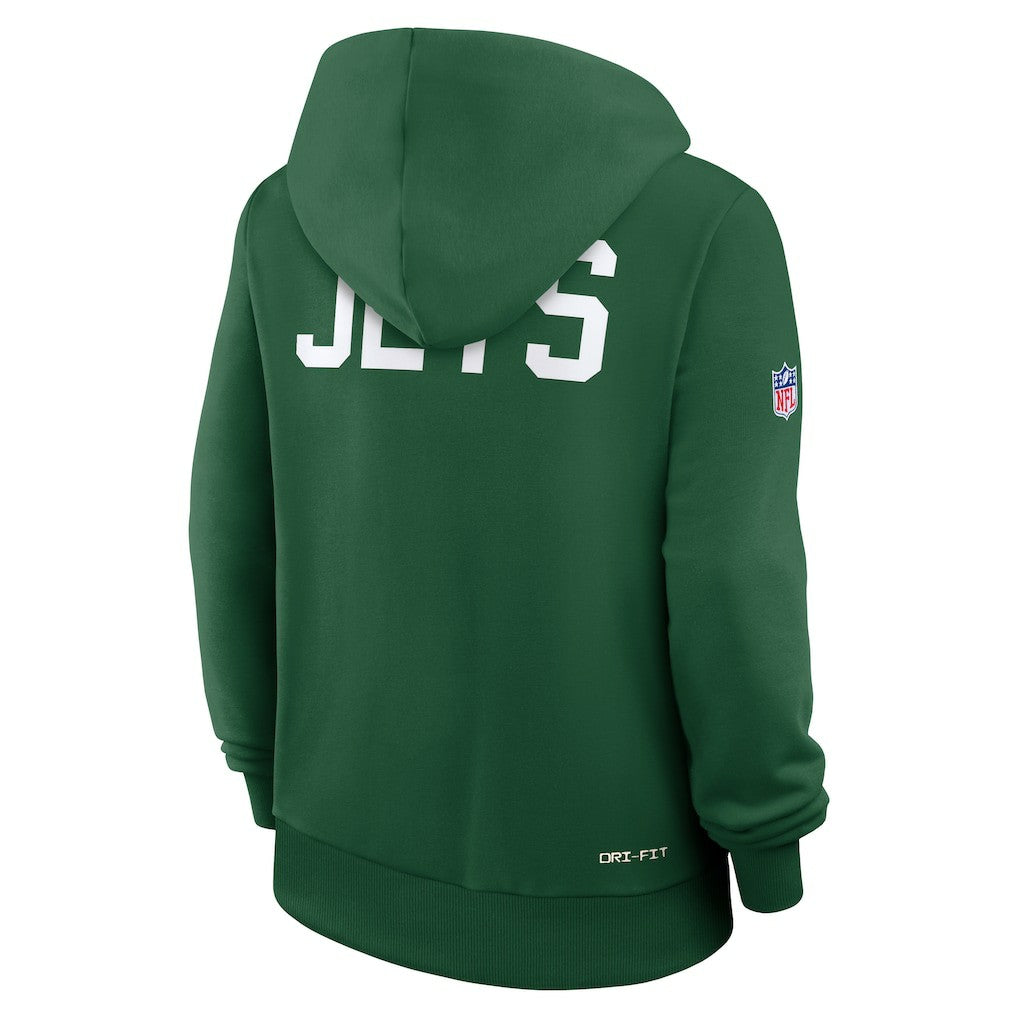New York Jets Women's Throwback Sideline Standard Issue Dri-FIT Hoodie - Kelly Green for sale
