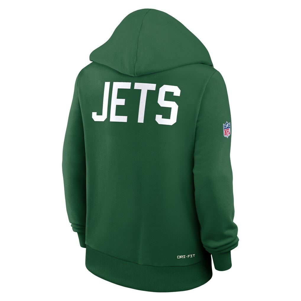 New York Jets Women's Throwback Sideline Standard Issue Dri-FIT Hoodie - Kelly Green for sale
