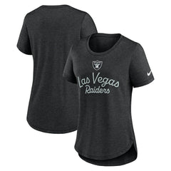 Las Vegas Raiders Women's Script Tri-Blend T-Shirt - Black outlet