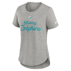 Miami Dolphins Women's Script Tri-Blend T-Shirt - Gray discount
