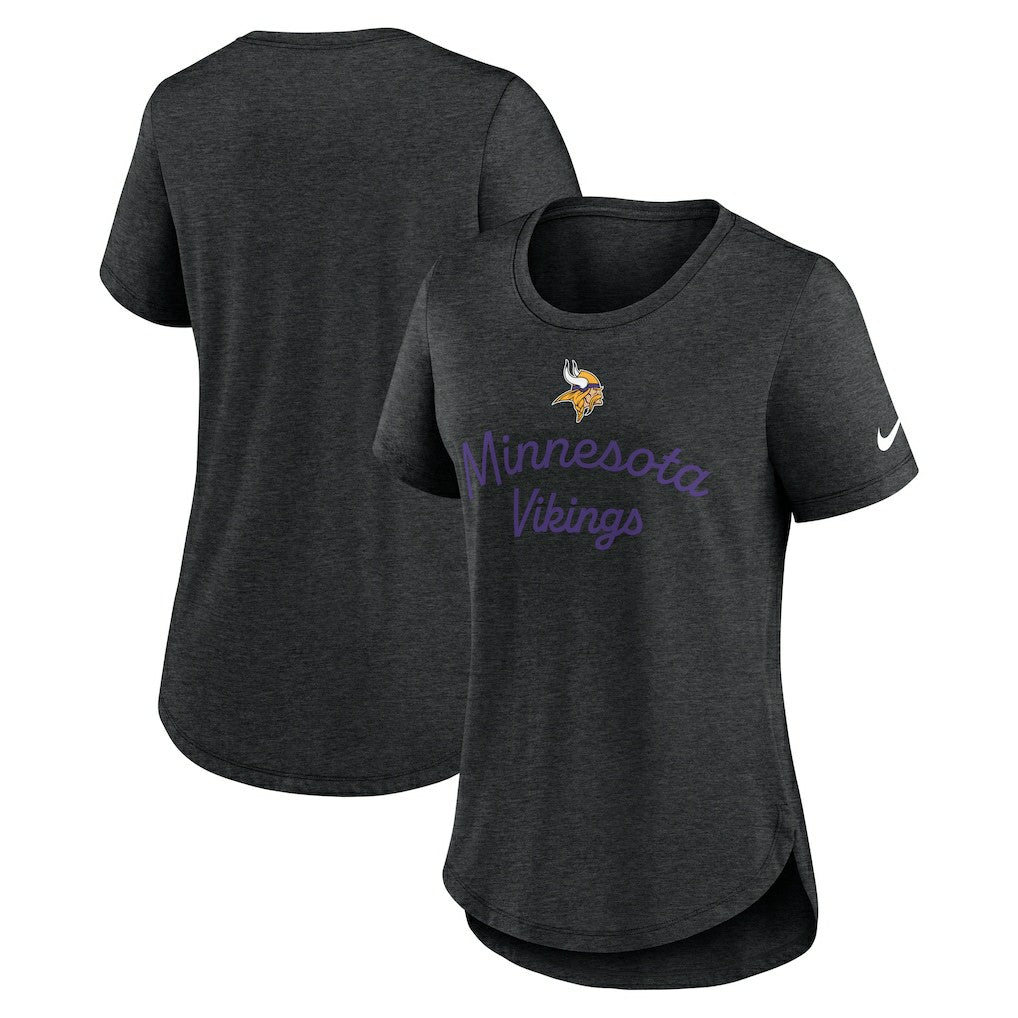 Minnesota Vikings Women's Script Tri-Blend T-Shirt - Black cheap