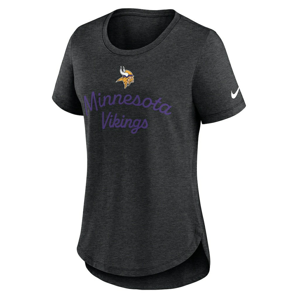 Minnesota Vikings Women's Script Tri-Blend T-Shirt - Black cheap