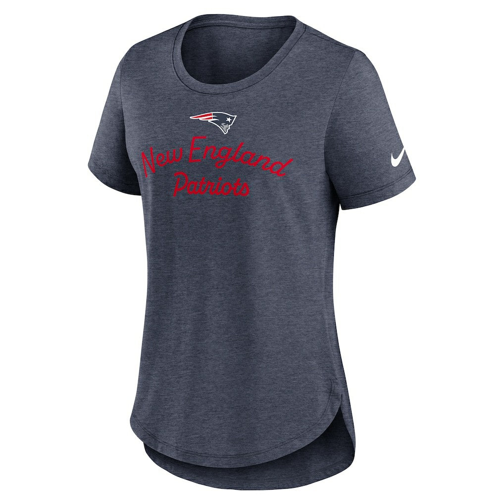 New England Patriots Women's Script Tri-Blend T-Shirt - Navy sale