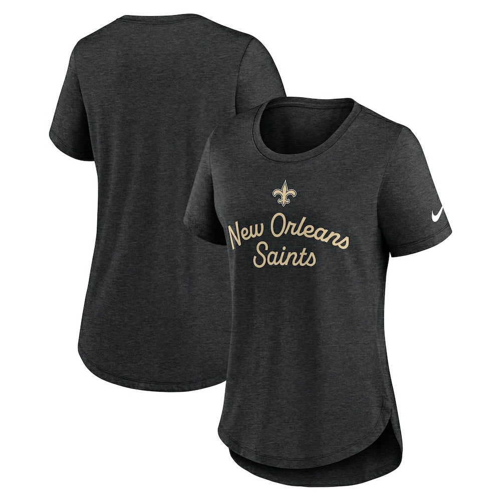 New Orleans Saints Women's Script Tri-Blend T-Shirt - Black on sale