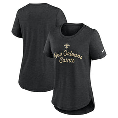 New Orleans Saints Women's Script Tri-Blend T-Shirt - Black on sale