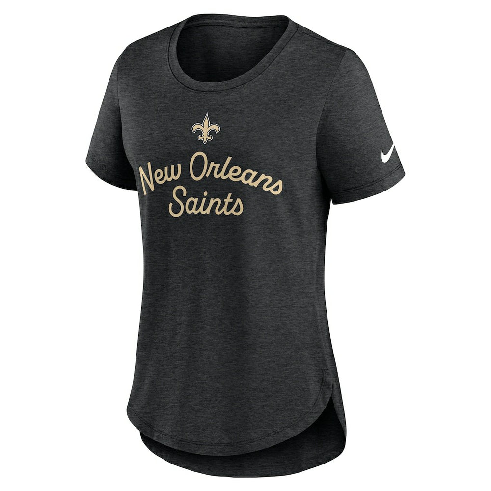New Orleans Saints Women's Script Tri-Blend T-Shirt - Black on sale