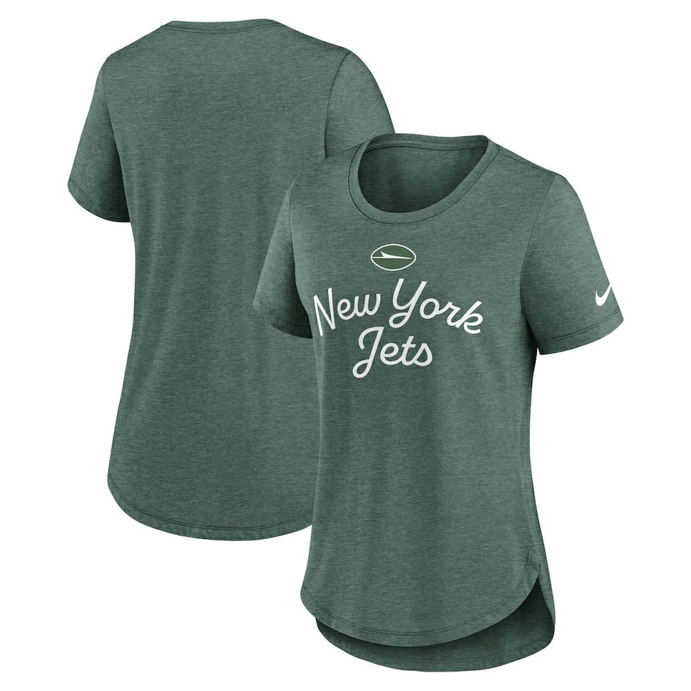 New York Jets Women's Script Tri-Blend T-Shirt - Green discount