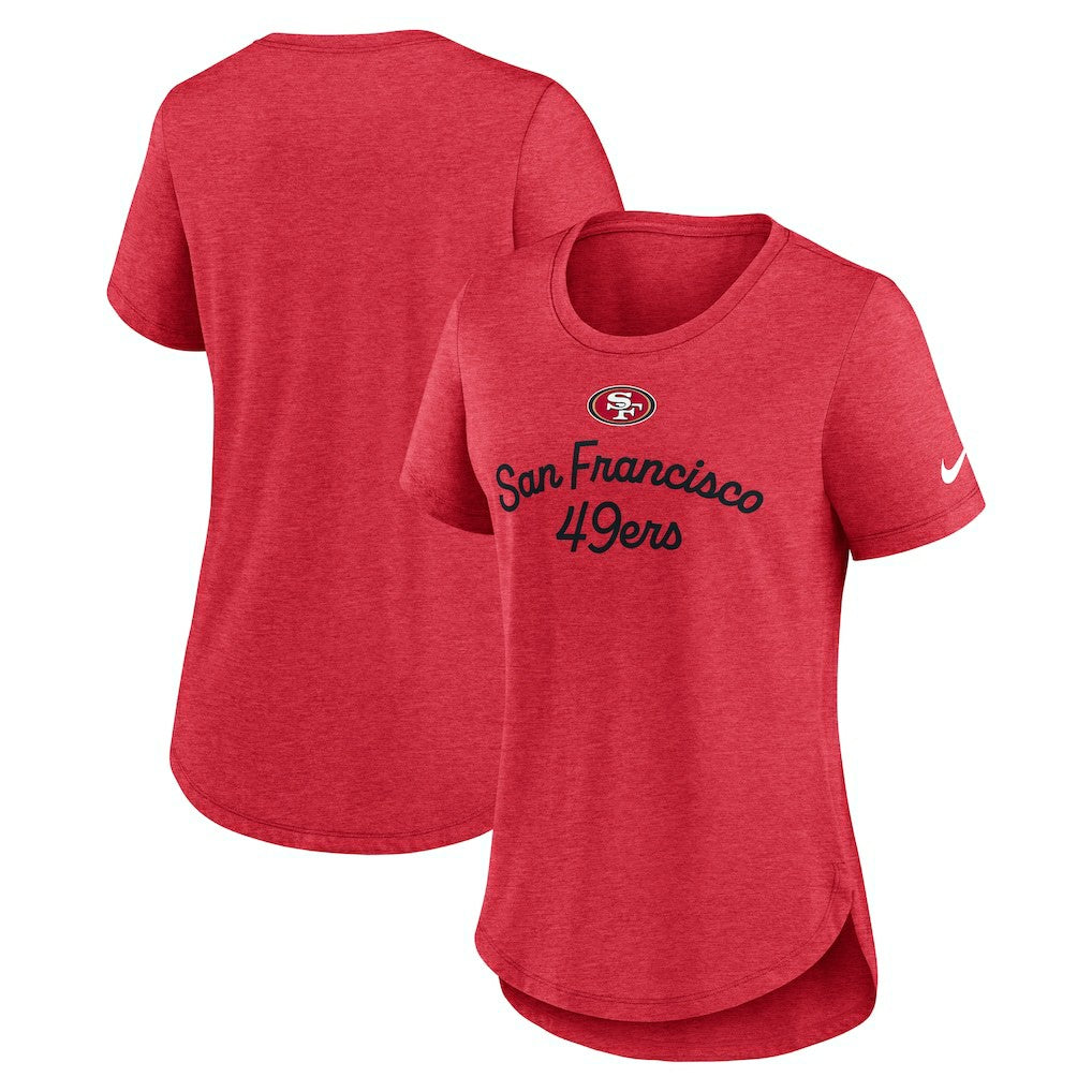 San Francisco 49ers Women's Script Tri-Blend T-Shirt - Scarlet discount
