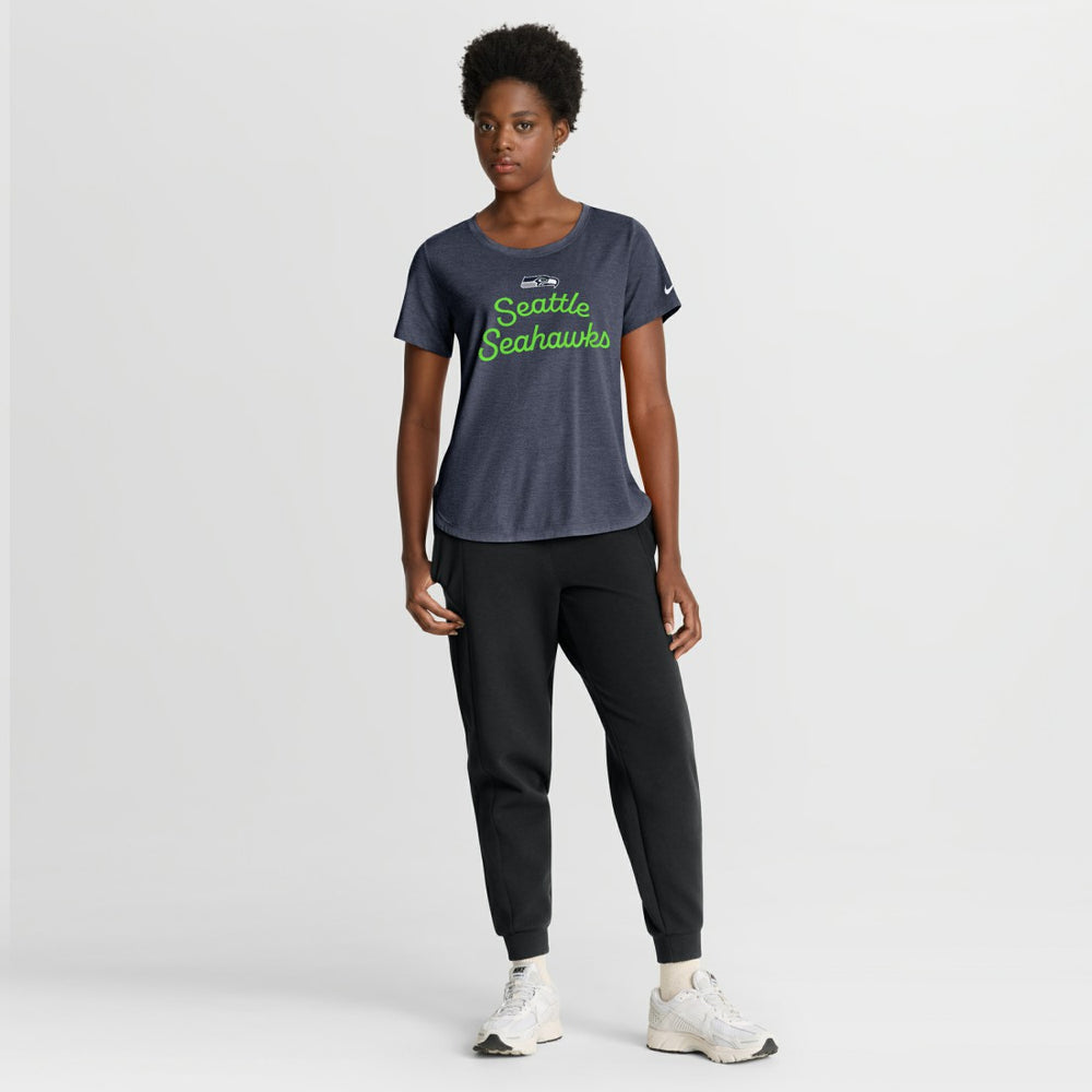 Seattle Seahawks Women's Script Tri-Blend T-Shirt - College Navy online