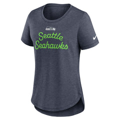 Seattle Seahawks Women's Script Tri-Blend T-Shirt - College Navy online