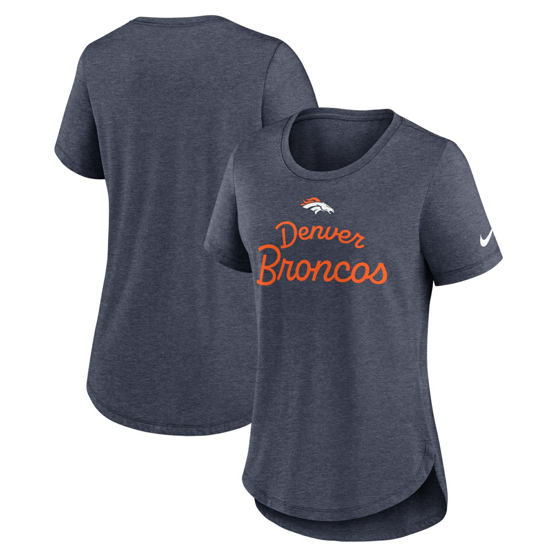 Denver Broncos Women's Script Tri-Blend T-Shirt - Navy online