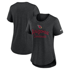 Arizona Cardinals Women's Script Tri-Blend T-Shirt - Black on sale