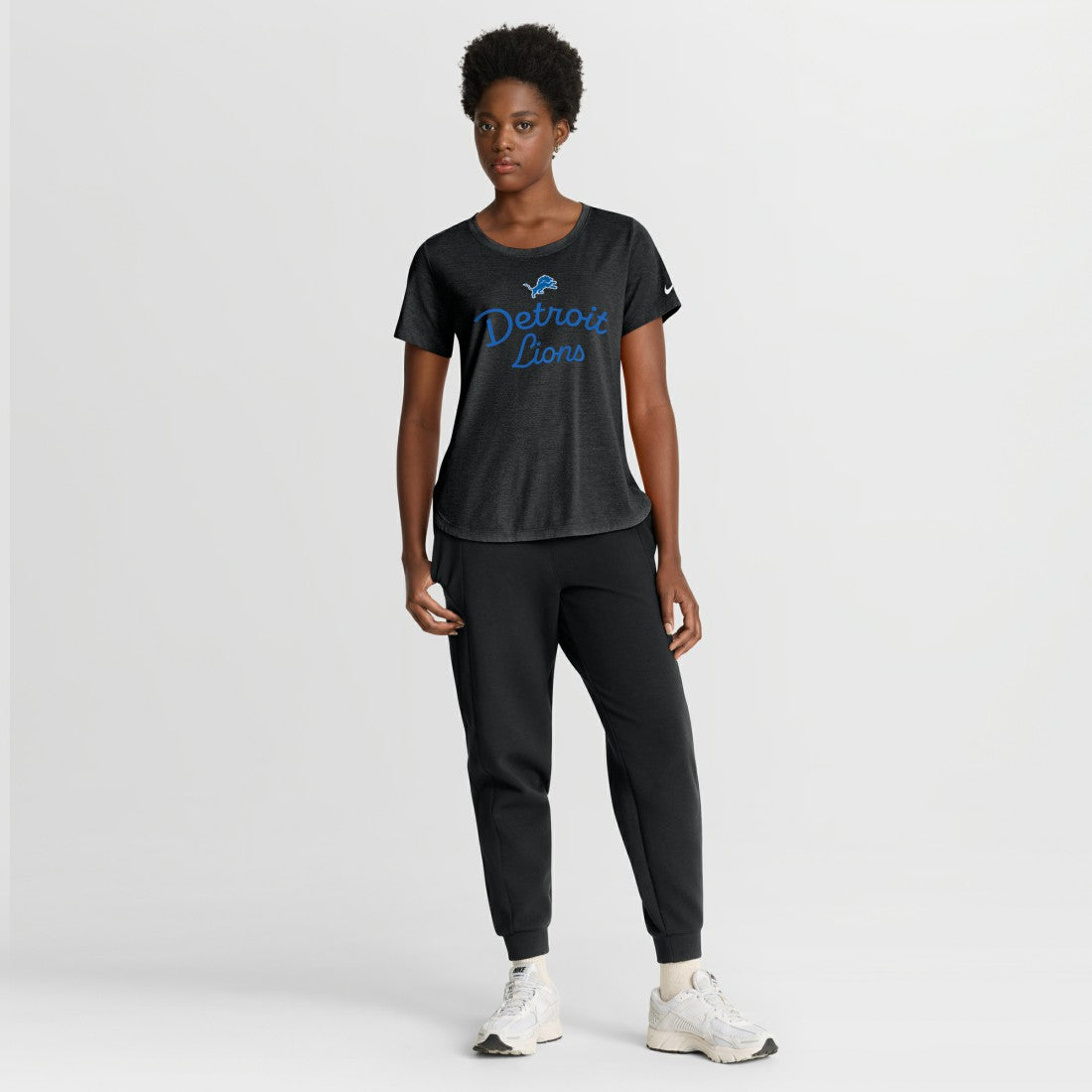 Detroit Lions Women's Script Tri-Blend T-Shirt - Black on sale