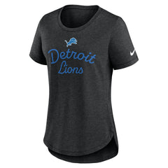 Detroit Lions Women's Script Tri-Blend T-Shirt - Black on sale