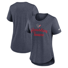 Houston Texans Women's Script Tri-Blend T-Shirt - Navy discount