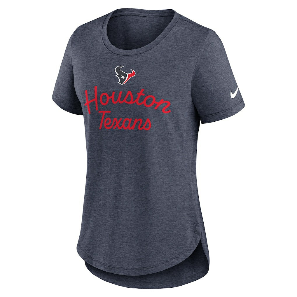 Houston Texans Women's Script Tri-Blend T-Shirt - Navy discount