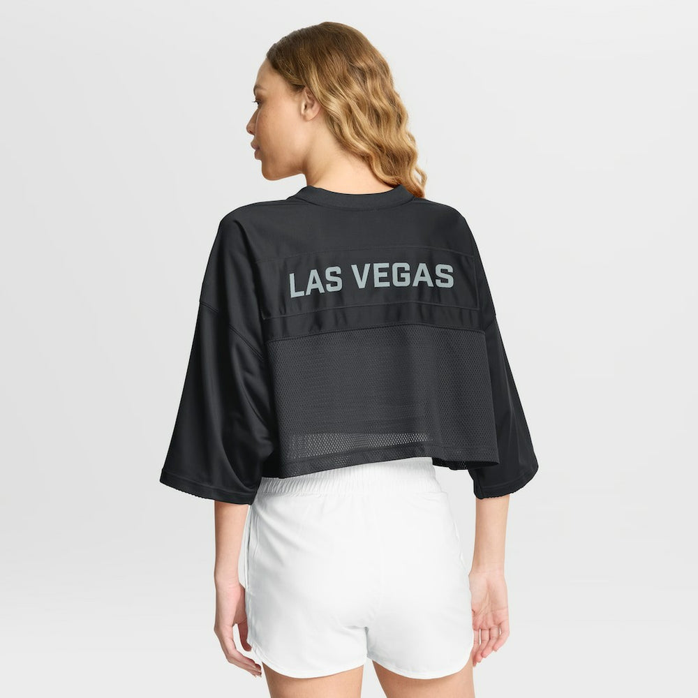 Las Vegas Raiders Women's Primetime Cropped Mesh Dri-FIT Fashion Jersey - Black for sale