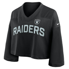 Las Vegas Raiders Women's Primetime Cropped Mesh Dri-FIT Fashion Jersey - Black for sale